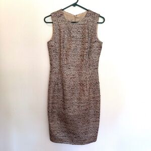 NWT Carmen Marc Valvo gold sheath mini dress, size 4
